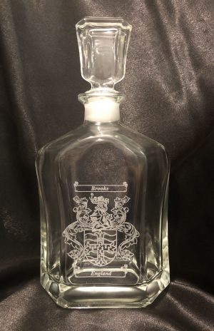 Etched Glassware, Flask